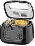 Michelino Hei&szlig;luftfritteuse 5,0 Liter 1450 Watt Schwarz mit Sichtfenster