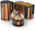 Arendo - Wasserkocher mit Toaster und Eierkocher SET Edelstahl Kupfer...