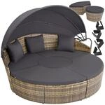 tectake&reg; Rattan Sonneninsel, widerstandsf&auml;hig, klappbares Sonnendach, variabel