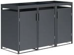 M&uuml;lltonnenbox ULM 200x80x124cm mit Pfanzkasten, f&uuml;r 3x Tonnen 120 und 240 Liter,