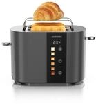 Arendo Toaster Edelstahl, Kurzschlitz, Touch Display, Br&auml;unungsgrad- &