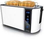 Arendo Toaster, Edelstahl, mit Br&ouml;tchenaufsatz, Display & Touch, w&auml;rmeisoliert,
