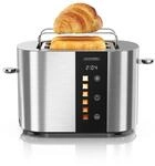 Arendo Toaster Edelstahl, Kurzschlitz, Touch Display, Br&auml;unungsgrad- &