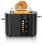 Arendo Toaster Edelstahl, Kurzschlitz, Touch Display, Br&auml;unungsgrad- &