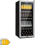 Beersafe 7XL K&uuml;hlschrank 242 Liter 5 B&ouml;den Panoramaglast&uuml;r Edelstahl...