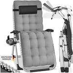 tectake&reg; Sonnenliege, klappbar, abnehmbares Sitz- und Kopfpolster, 84 x 168 x 82,5