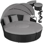 tectake&reg; Rattan Sonneninsel, widerstandsf&auml;hig, klappbares Sonnendach, variabel