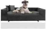 Rohrschneider Hundesofa gepolstert Cord breit beige
