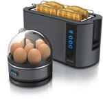 Arendo - SET Toaster FRUKOST mit Eierkocher SEVENCOOK Edelstahl Grau, Toaster 4