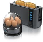 Arendo - SET Toaster FRUKOST mit Eierkocher SEVENCOOK Edelstahl Grau, Toaster 2