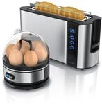 Arendo 2-teiliges Fr&uuml;hst&uuml;cksset, 1000W Langschlitz Toaster f&uuml;r 2 Scheiben,