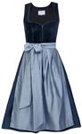 Midi Dirndl Luna Samt Blau