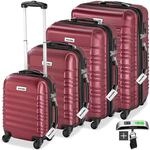 tectake&reg; Hartschalenkoffer-Set, 4-teilig aus robustem ABS-Kunststoff inkl.
