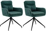 CLP Esszimmerstuhl 2er Set drehbar Somers Stoff, 180&deg; schwenkbare Sessel mit