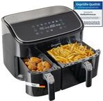 Sommertal Hei&szlig;luftfritteuse HF DUAL 900 mit Doppelkammer 9 Liter XXL Airfryer &