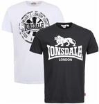 Lonsdale Herren T-Shirt normale Passform Doppelpack DILDAWN
