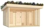 Karibu Gartenhaus Oslo Gartenhaus mit Gr&uuml;ndach &ndash; 15,72 m&sup2; nordischer Fichte...