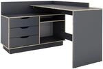 byLIVING Winkelschreibtisch BELFAST, Breite 129 cm, anthrazit/Artisan Eiche