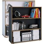 VCM Holzregal stehend platzsparender Aktenschrank Ma&szlig;e ca. H. 110 x B. 100 x T.