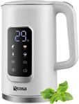 Ecosa Edelstahl Wasserkocher m. Temperatureinstellung 1.7L 2200W Wei&szlig;