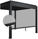 Juskys Seitenwand f&uuml;r Lamellendach Tahiti - Rollo 3 m - Aluminium & Stoff - Zubeh&ouml;r