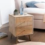 Nachtkonsole Massivholz 2 Schubladen Nachttisch Boxspringbetten Nachtk&auml;stchen