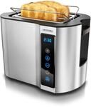 Arendo - Toaster 2 Scheiben Edelstahl Touchpanel - 800 W - Doppelwandgeh&auml;use -