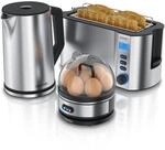 Arendo Fr&uuml;hst&uuml;cksset, Wasserkocher 1,5l, 4-Scheiben Langschlitztoaster, 7er