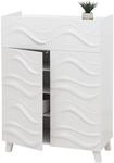 Kommode MCW-N86, Schrank Sideboard Anrichte, 3D-Wellen-Design Push-to-open T&uuml;ren