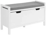 SoBuy Schuhbank mit einer Schublade Wei&szlig; 91x30x50cm Modern
