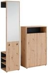 byLIVING Garderoben-Set LYON, Breite 110 cm, Artisan Eiche (Eiche-Optik)/schwarz