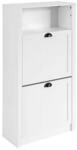 SoBuy Schuhschrank mit 2 T&uuml;ren Wei&szlig; 60x24x110cm Modern