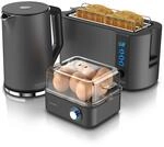 Arendo 3-teiliges Fr&uuml;hst&uuml;cksset - Wasserkocher 1,5l, 4-Scheiben Toaster, 8er