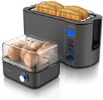 Arendo Fr&uuml;hst&uuml;cks-Set, 8er Eierkocher + Langschlitz Toaster f&uuml;r 4 Scheiben,...