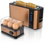 Arendo Fr&uuml;hst&uuml;cks-Set 2-teilig, 6er Eierkocher SIXCOOK, 2-Scheiben Langschlitz
