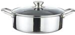 &oslash;32 cm mit Glasdeckel & Wabenstruktur - Induktionsgeeignet