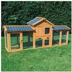 NYVI Hasenstall Picasso mit Auslauf - Natur - XXL Kleintierstall mit Gehege - PVC