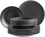 M&auml;ser Teller Set, Steinzeug Essential Schwarz