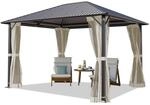 TOOLPORT Gartenpavillon Moonlight Superior, inkl. 4 Seitenteile 3x3.65 m Cream