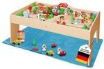 Coemo Spieltisch mit 90-tlg. Holzeisenbahn Farbe Natur
