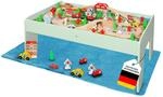 Coemo Spieltisch mit 90-tlg. Holzeisenbahn Farbe Mintgr&uuml;n