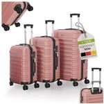 Juskys Hartschale Kofferset Rom Reisekoffer 3 teilig - Zahlenschloss, 360&deg; Rollen,