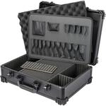 HMF 15701-02 Werkzeugkoffer leer, Werkzeugkasten gro&szlig; mit Rasterschaumstoff, 46 x 33