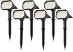 Brandson 6x LED Gartenstrahler Solar Erdspie&szlig;leuchte, Akku Gartenleuchte,