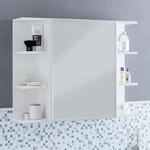FineBuy H&auml;ngeschrank Modern 80x64,5x20cm Wandschrank Holz Spiegelschrank Wei&szlig;