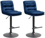 CLP 2er Set Barhocker Damar mit Samtbezug I Barstuhl h&ouml;henverstellbar und...