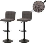 2er-Set Barhocker MCW-G87, Tresenhocker Barstuhl, h&ouml;henverstellbar drehbar, Stoff