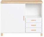 SoBuy B&uuml;roschiebeschrank mit 3 Schubladen Holzfarbe Modern