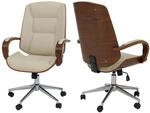 B&uuml;rostuhl MCW-O83, Drehstuhl Chefsessel , Kunstleder (280g/m&sup2;) Bugholz