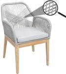 Gartenstuhl MCW-H56b, Sessel Outdoor Stuhl, wetterfest Seilgeflecht Rope Holz Akazie